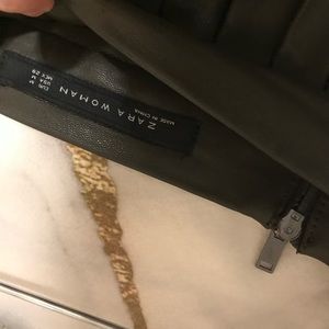 Zara pleated leather midi skirt